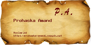 Prohaska Amand névjegykártya